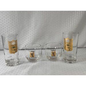 Green Bay Packers NFLP Vintage Glasses  (4)-2 1967 High Balls & 2 1968 Roly Poly